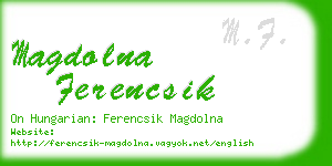 magdolna ferencsik business card